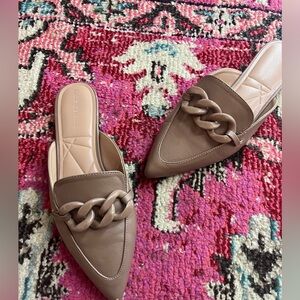 BCBG Taupe Mules